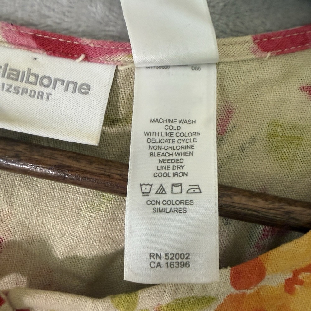 Liz Claiborne Floral Linen Blend Maxi Dress Size 12 Cottagecore Garden Party - Picture 4 of 8